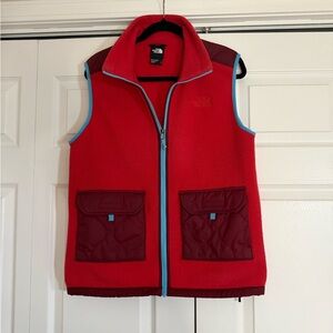 The North Face Kids Red and Burgundy Fleece Vest